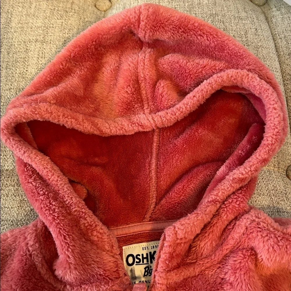 OSHKOSH B’GOSH TWO HOODIES FLEESE FULL ZIP PLUSH JACKETS FOR CHILDREN SZ 8